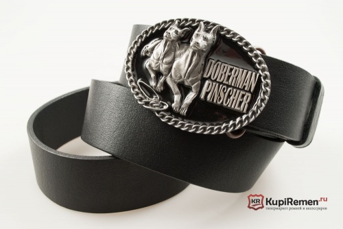 Кожаный ремень с пряжкой "DOBERMAN" 3D - kupiremen.ru