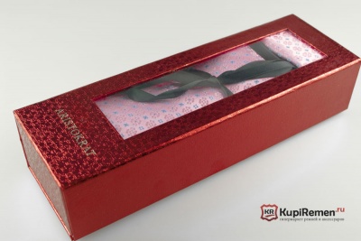 Мужской розовый галстук ARISTOKRAT с нагрудным платком в коробке - kupiremen.ru