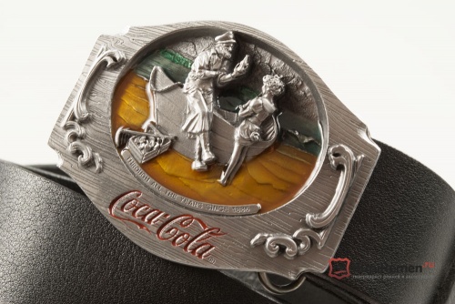 Кожаный ремень с пряжкой "Coca-Cola" 3D - kupiremen.ru