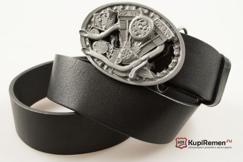 Кожаный ремень с пряжкой "CUSTOMIZER ENGINE" 3D - kupiremen.ru
