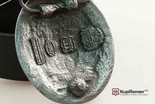 Кожаный ремень с пряжкой "Орнамент" - kupiremen.ru