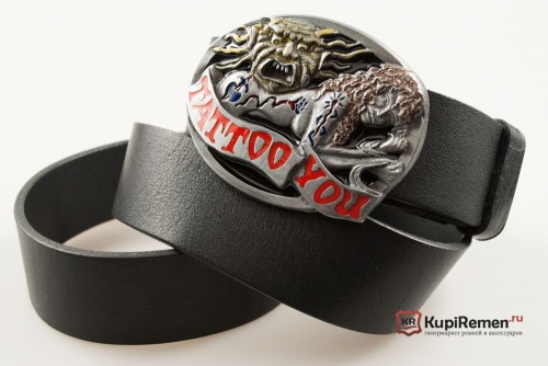 Кожаный ремень с пряжкой "TATTOO YOU" (Татуировка) 3D - kupiremen.ru
