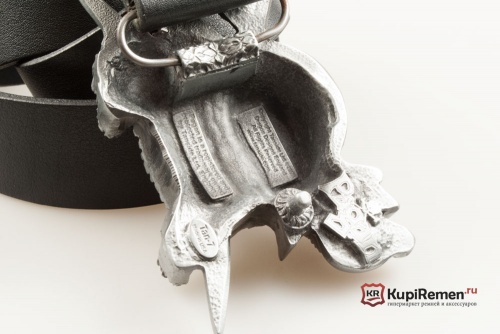 Ремень с литой пряжкой "Голова пирата" 3D - kupiremen.ru