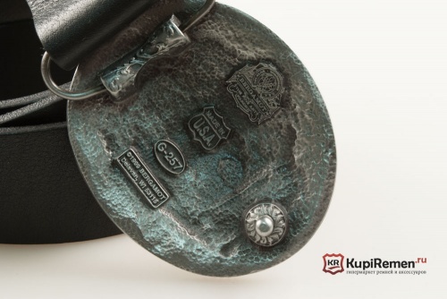 Кожаный ремень с пряжкой "Орнамент" - kupiremen.ru