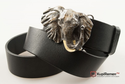 Кожаный ремень с пряжкой "ELEPHANT HEAD" (Голова слона) 3D - kupiremen.ru