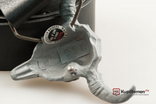 Кожаный ремень с пряжкой "Череп буйвола" 3D - kupiremen.ru