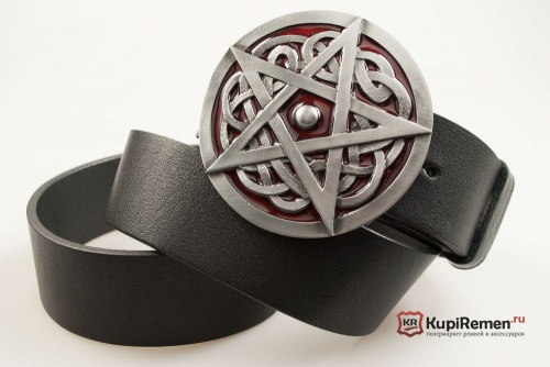 Кожаный ремень с пряжкой "PENTAGRAM"  - kupiremen.ru