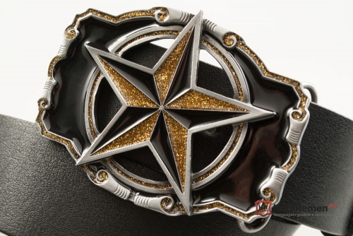 Кожаный ремень с пряжкой "NAUTICAL STAR" (северная звезда) - kupiremen.ru