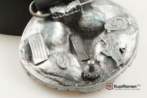 Кожаный ремень с пряжкой "Крест" RED - kupiremen.ru