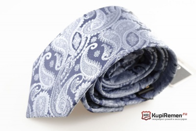 Мужской галстук с нагрудным платком пыльно-голубого цвета в коробке - kupiremen.ru